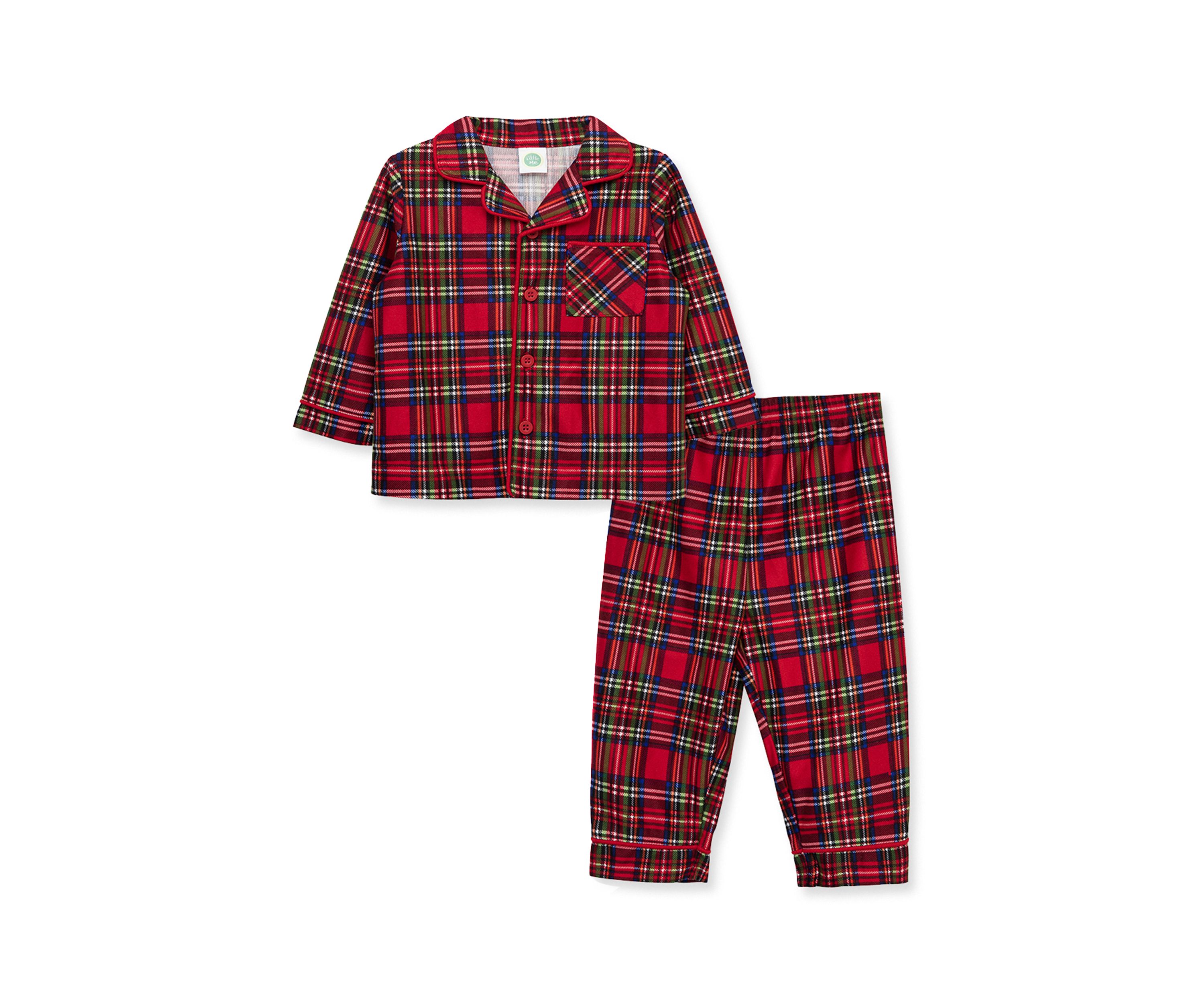 Baby Boys Plaid Coat 2 Piece Pajama Set