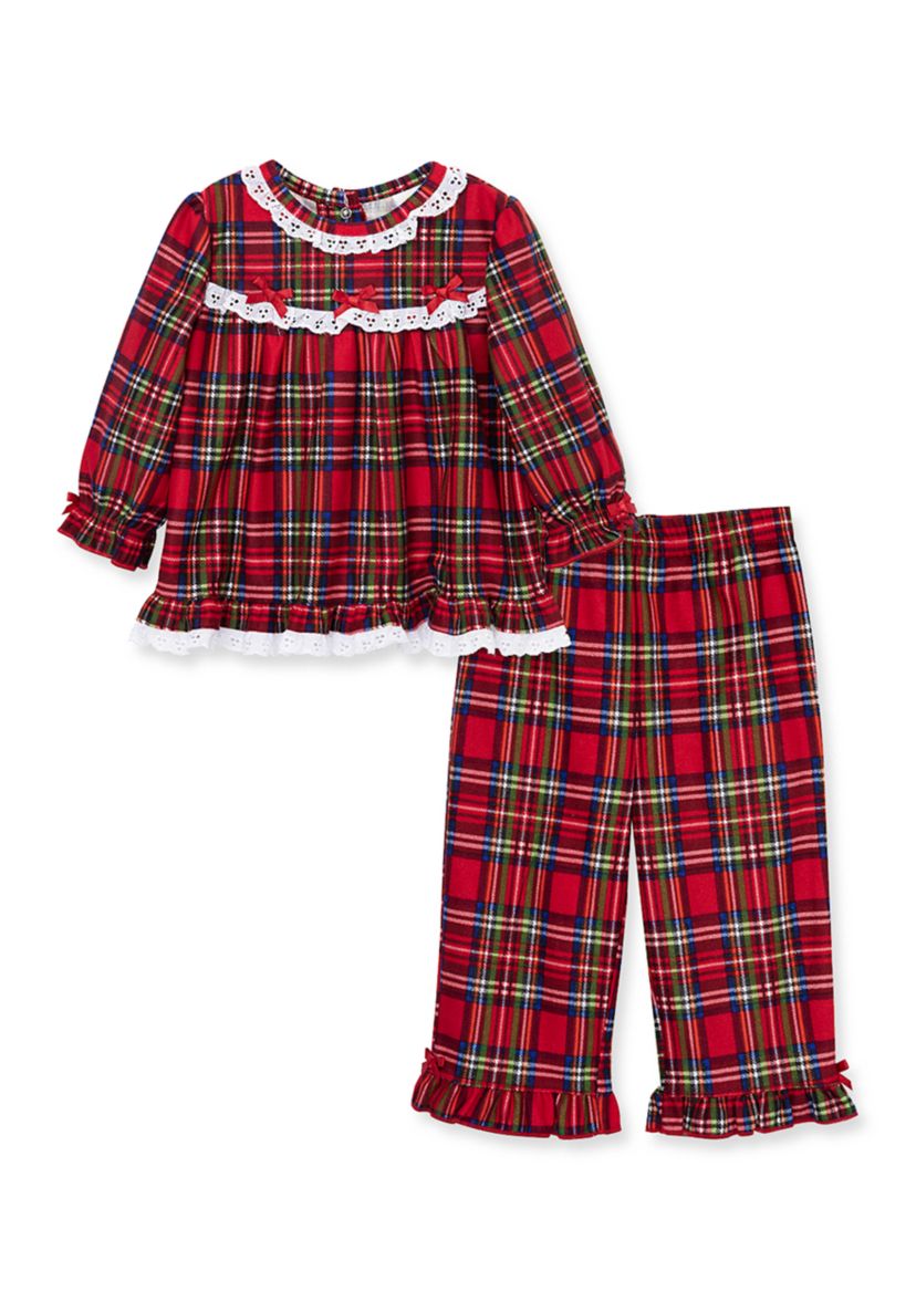Baby Girls Plaid Two Piece Pajama Set