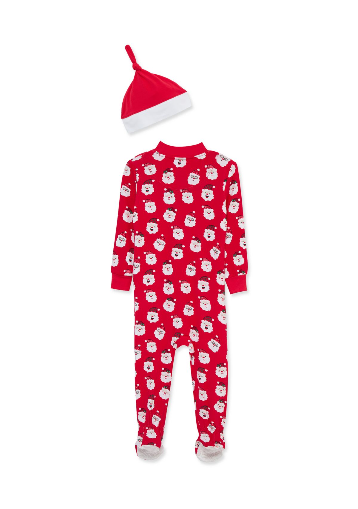 Santa Zip Front Footie with Hat