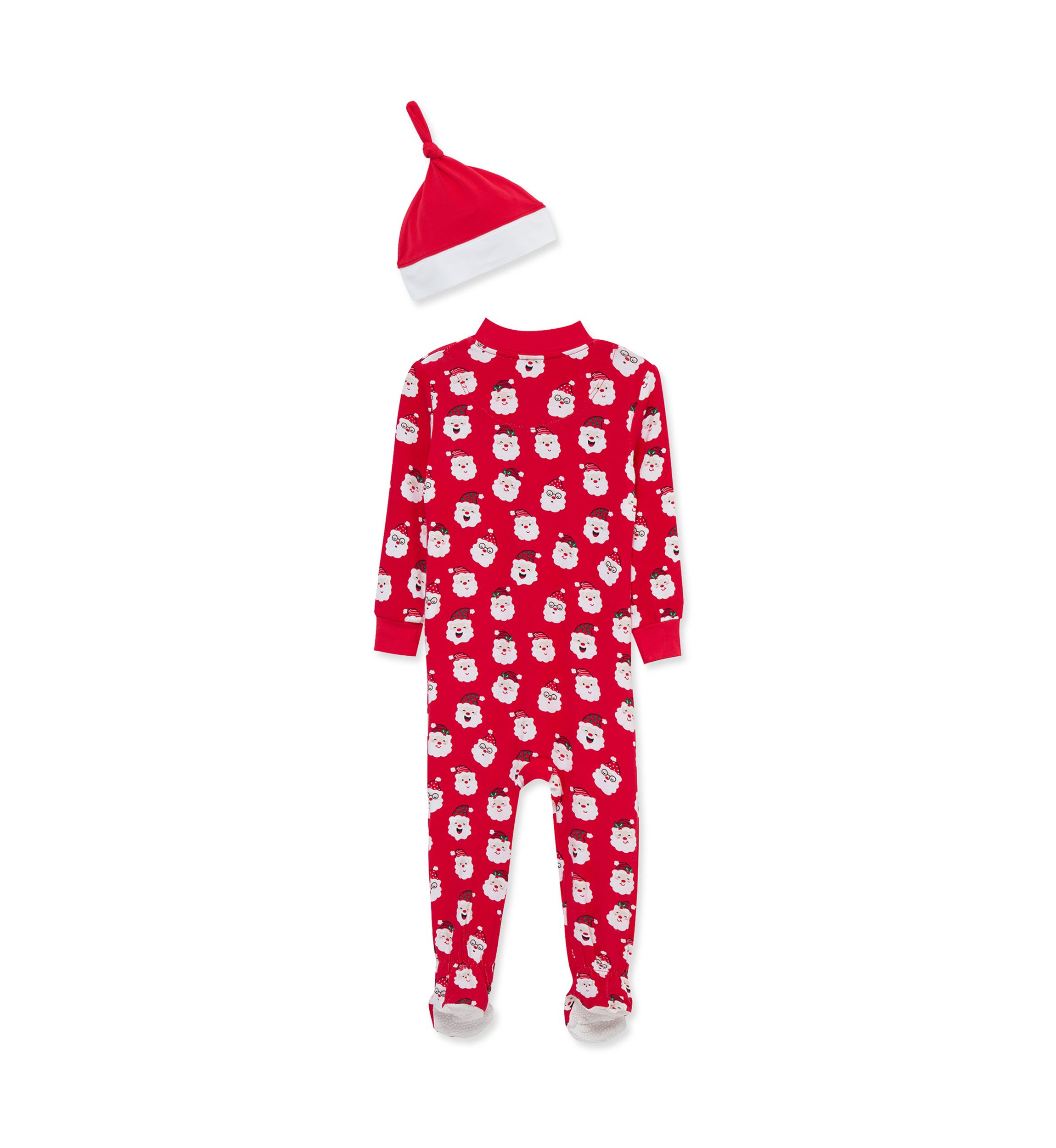 Santa Zip Front Footie with Hat