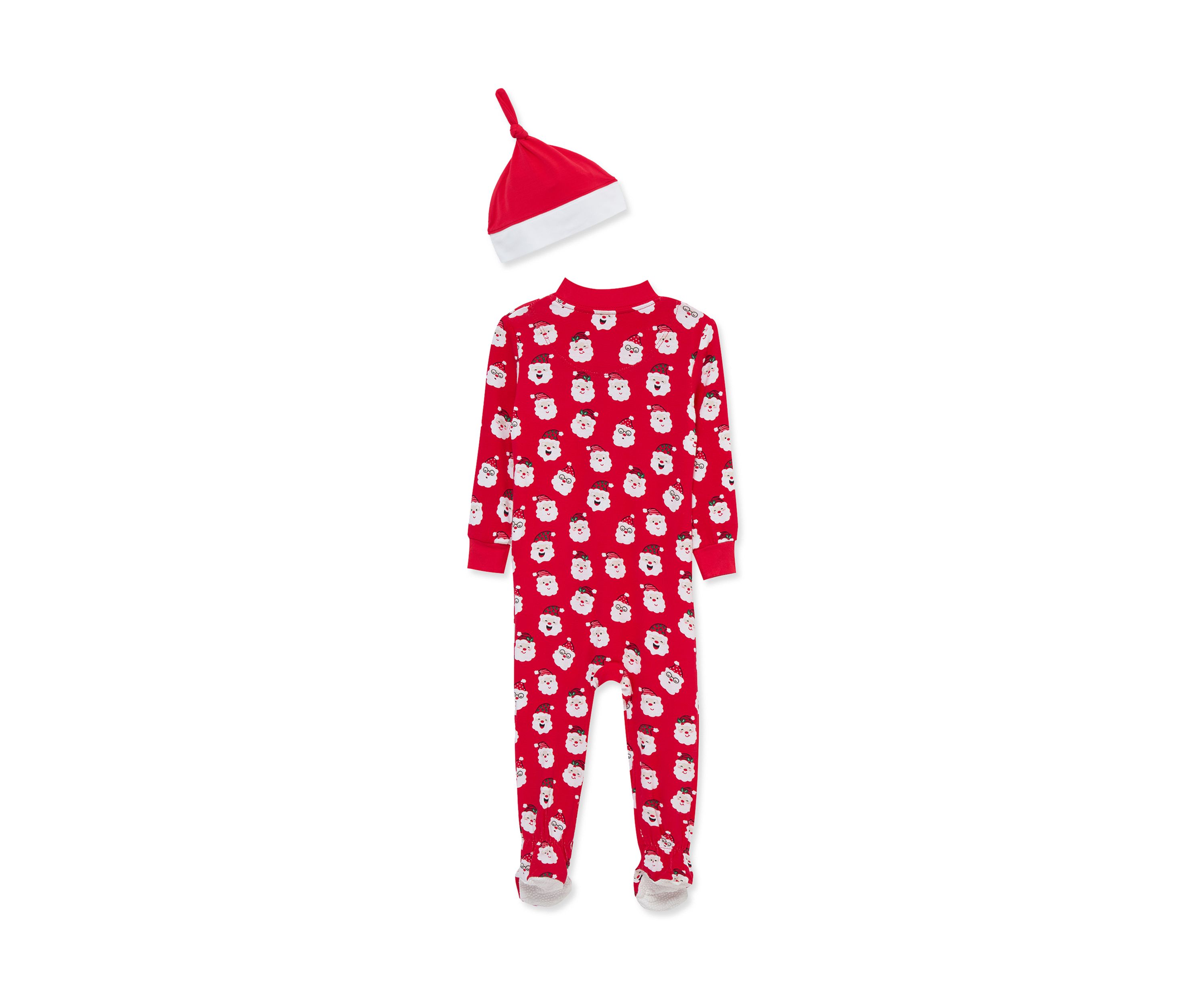 Santa Zip Front Footie with Hat