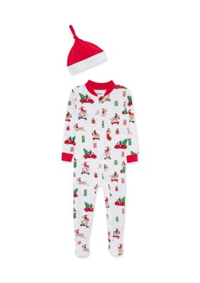 Little Me Baby Boys Puppy Zip Front Footie with Hat, 18 Months