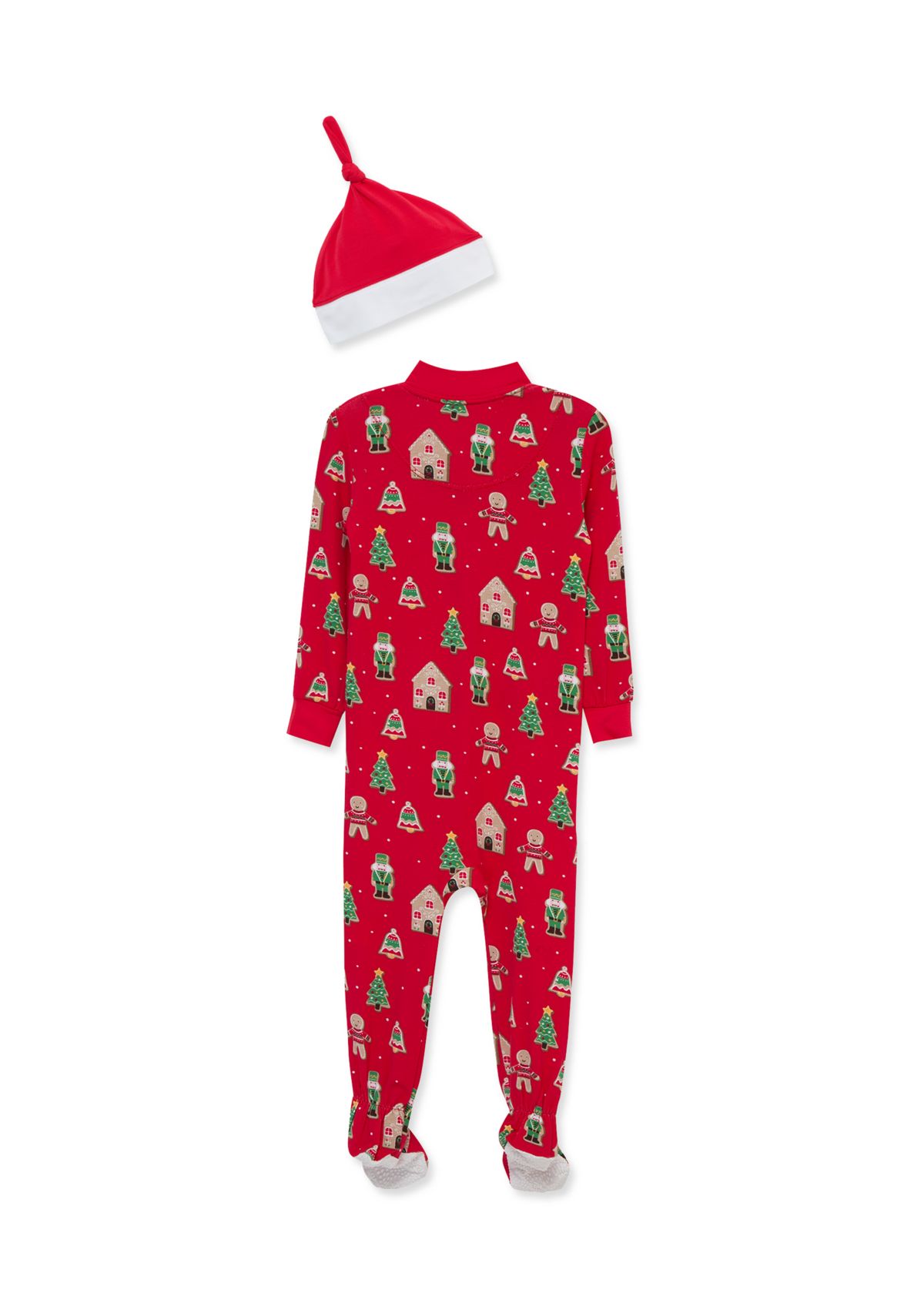 Baby Boys Gingerbread Zip Front Footie with Hat