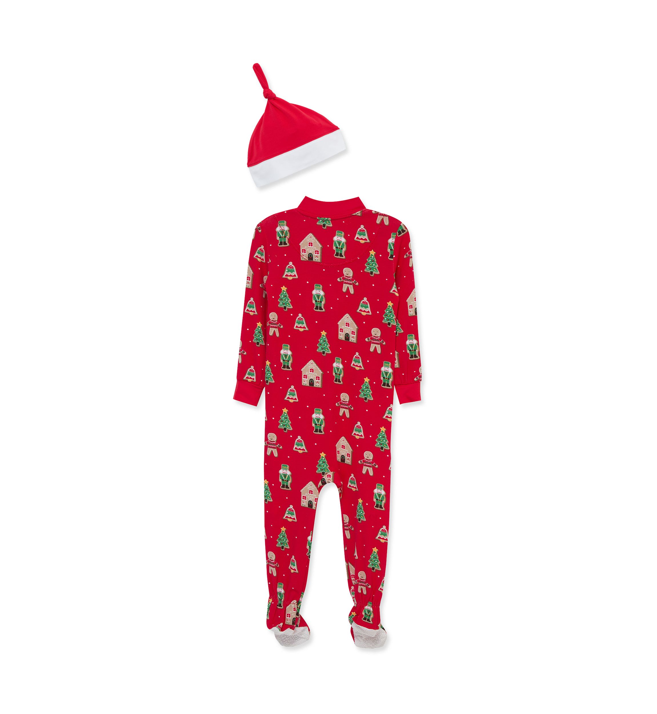 Baby Boys Gingerbread Zip Front Footie with Hat