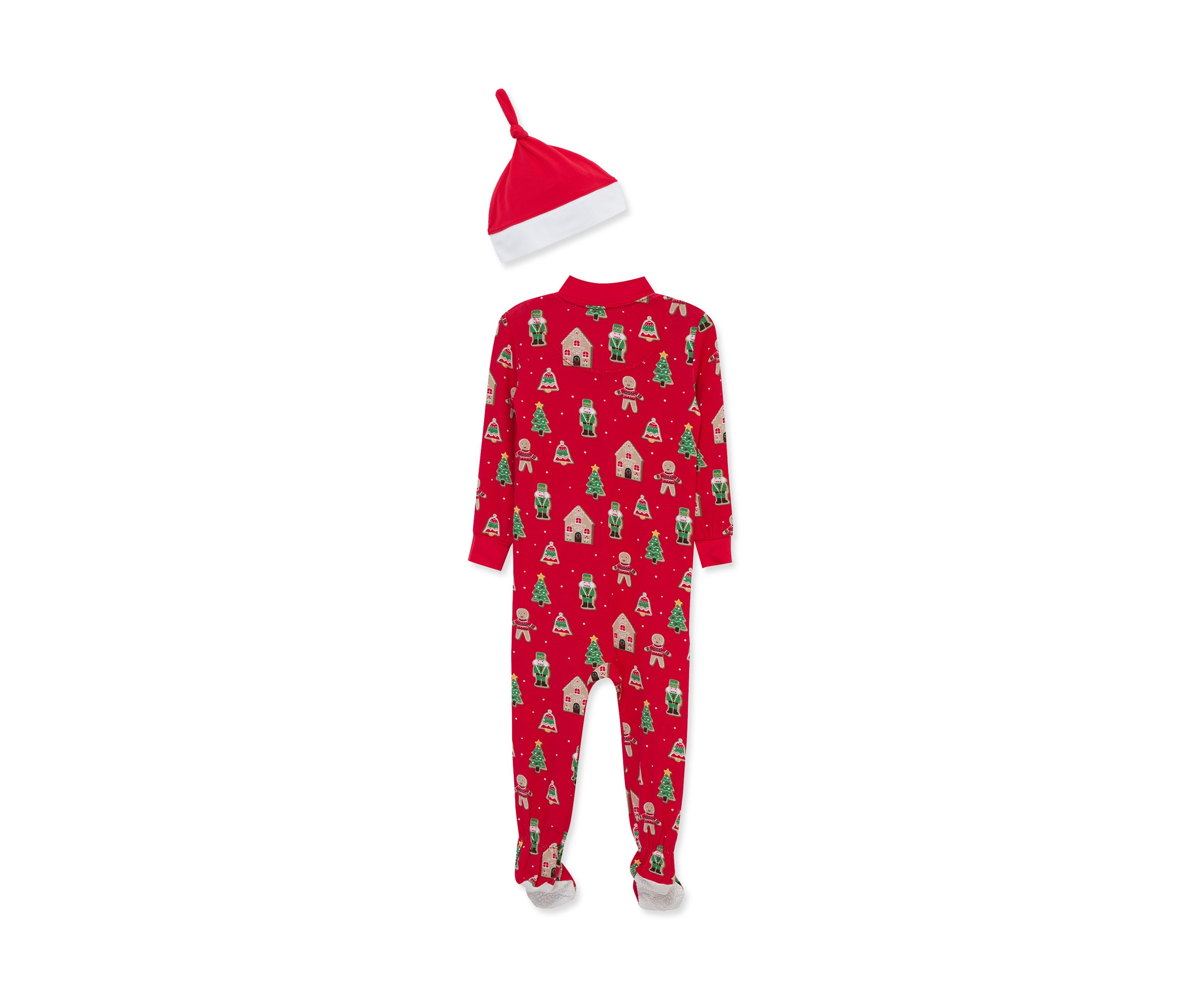 Baby Boys Gingerbread Zip Front Footie with Hat