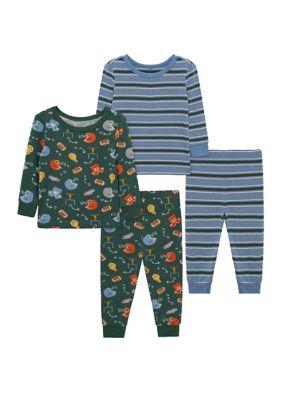 Little Me Baby Boys Football 4-Piece Pajama Set, 18 Months