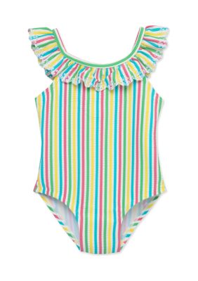 Little Me Baby Girls Multi Stripe Swimsuit belk