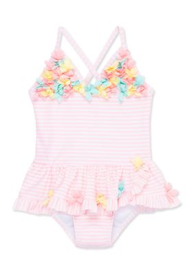 Little Me Toddler Girls 3D Multicolor Swimsuit