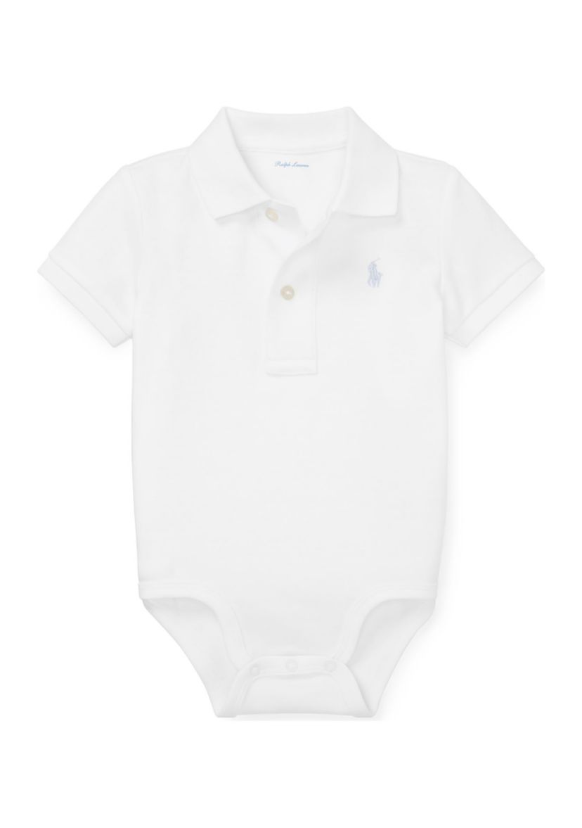 Baby Boys Cotton Interlock Polo Bodysuit