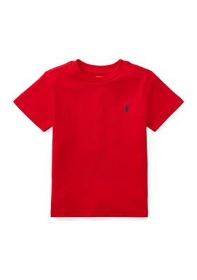 Ralph Lauren Childrenswear Boys 2-7 Cotton Jersey Crew Neck T-Shirt, Red, 4