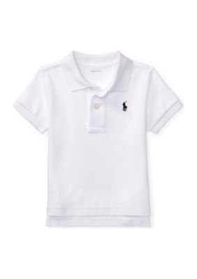 Ralph Lauren Childrenswear Baby Boys Cotton Interlock Polo Shirt, White, 3 Months -  0888978704171