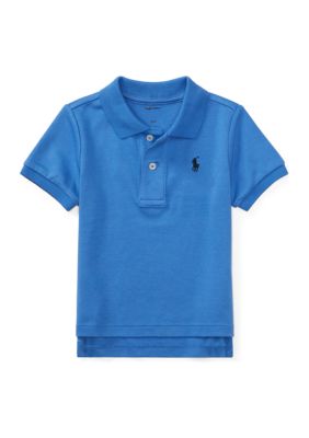 Ralph Lauren Childrenswear Baby Boys Cotton Interlock Polo Shirt, Blue, 12 Months -  0888978704263