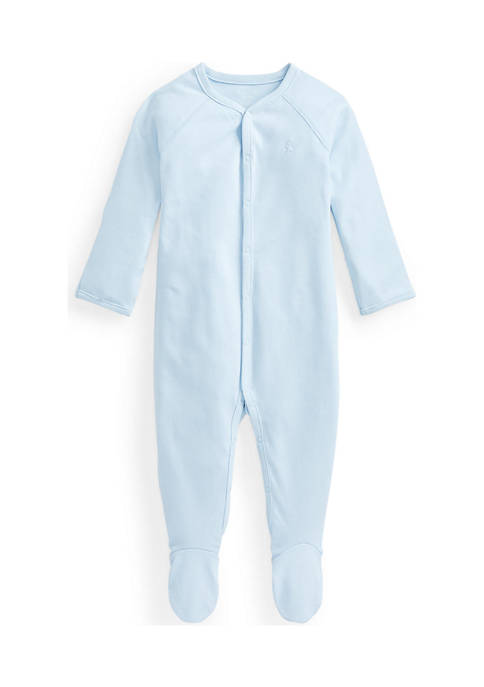 Ralph Lauren Childrenswear Baby Cotton Interlock Footed Coverall