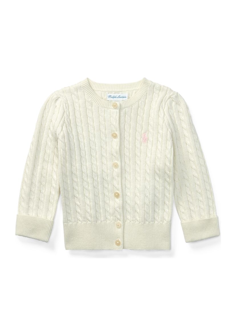 Baby Girls Cable Knit Cotton Cardigan
