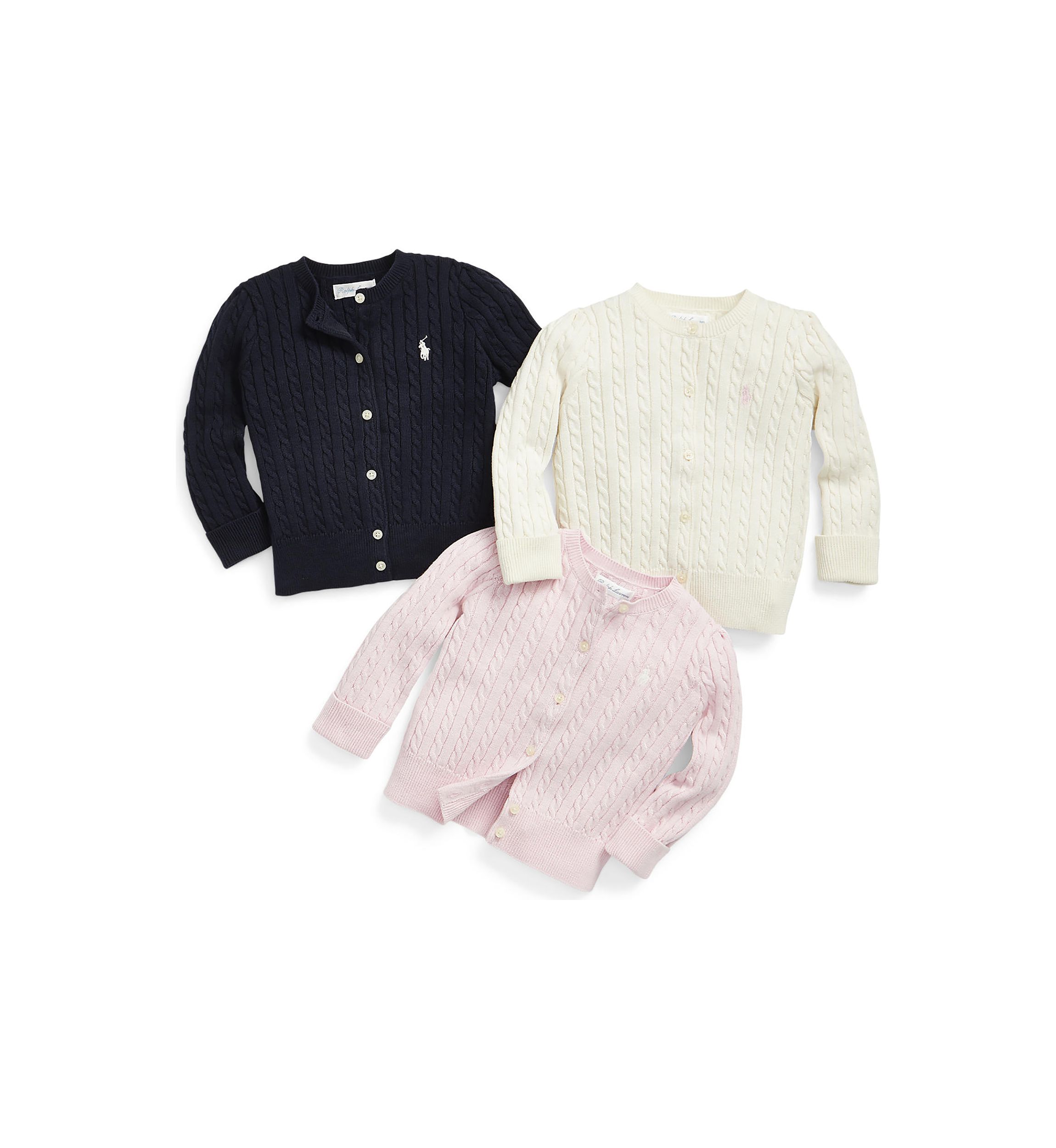 Baby Girls Cable Knit Cotton Cardigan