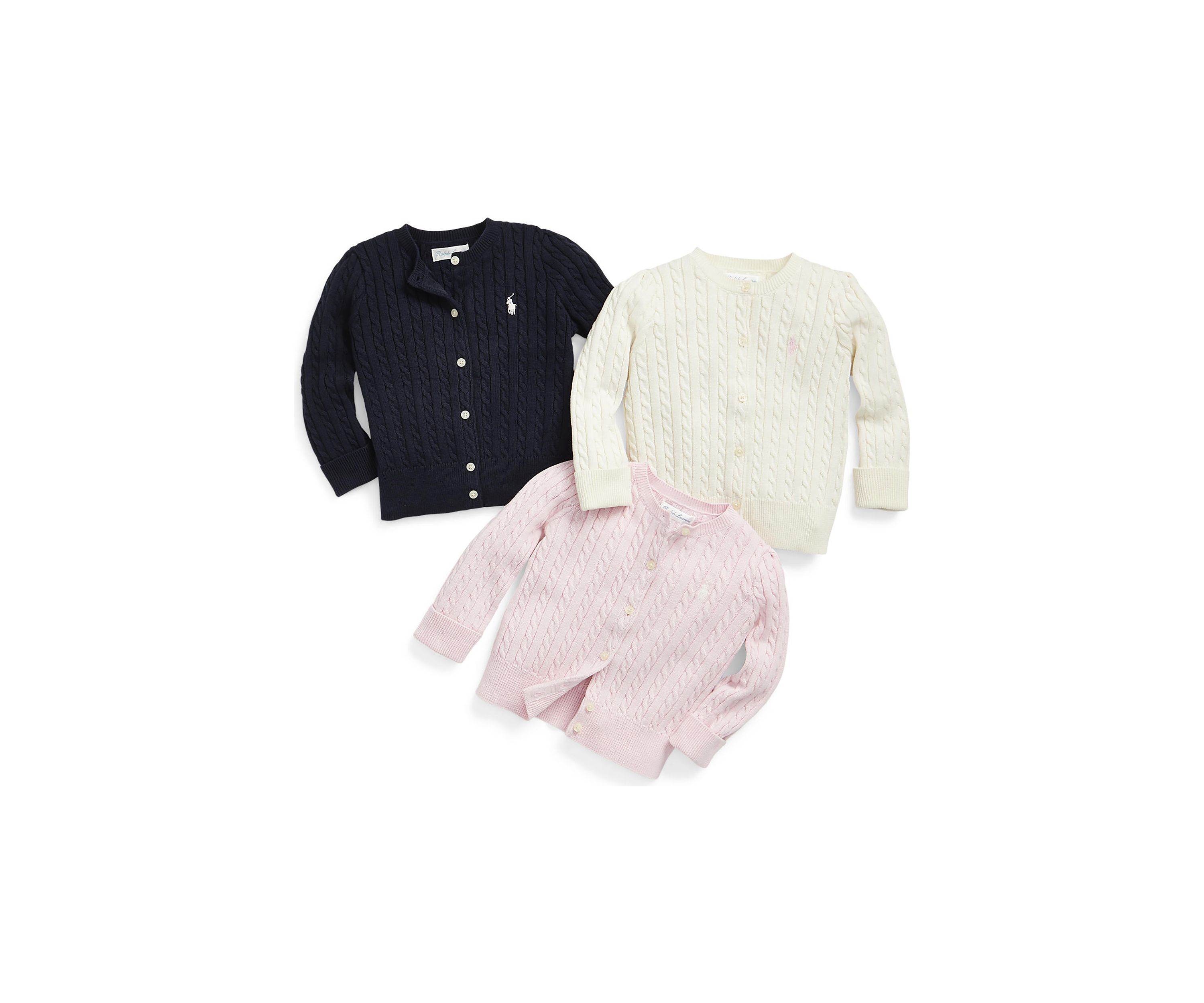 Baby Girls Cable Knit Cotton Cardigan