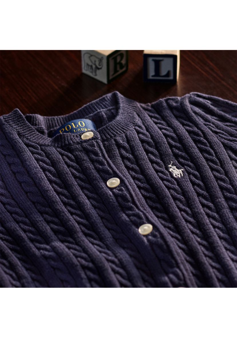 Baby Girls Cable Knit Cotton Cardigan