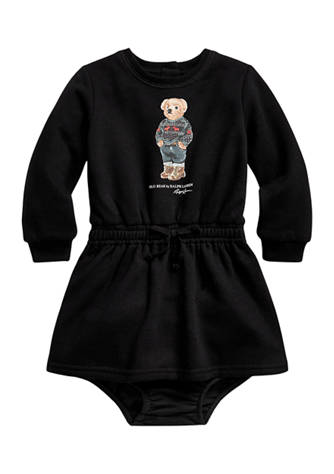 Ralph Lauren Childrenswear Baby Girls Polo Bear Fleece Dress 
