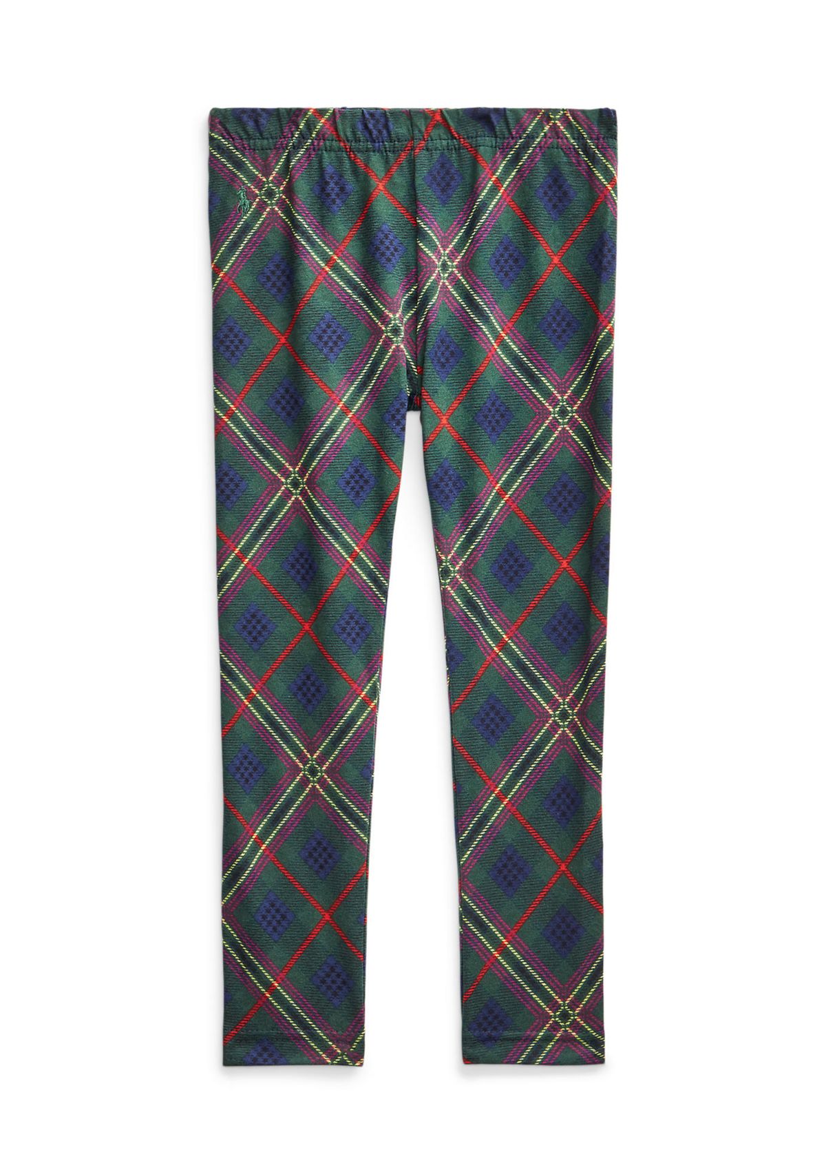 Toddler Girls Patchwork Plaid Stretch Jersey Leggings