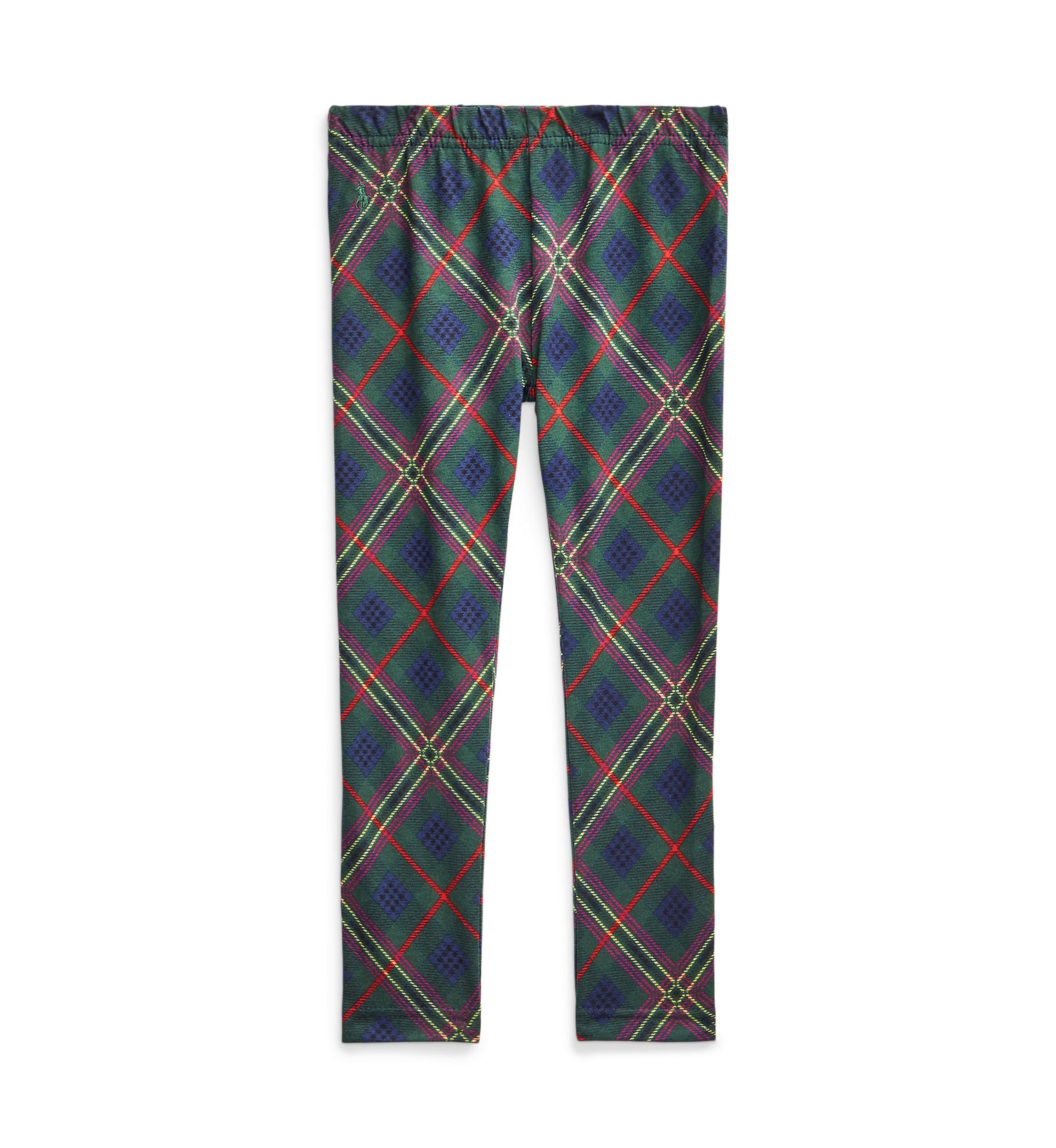 Toddler Girls Patchwork Plaid Stretch Jersey Leggings