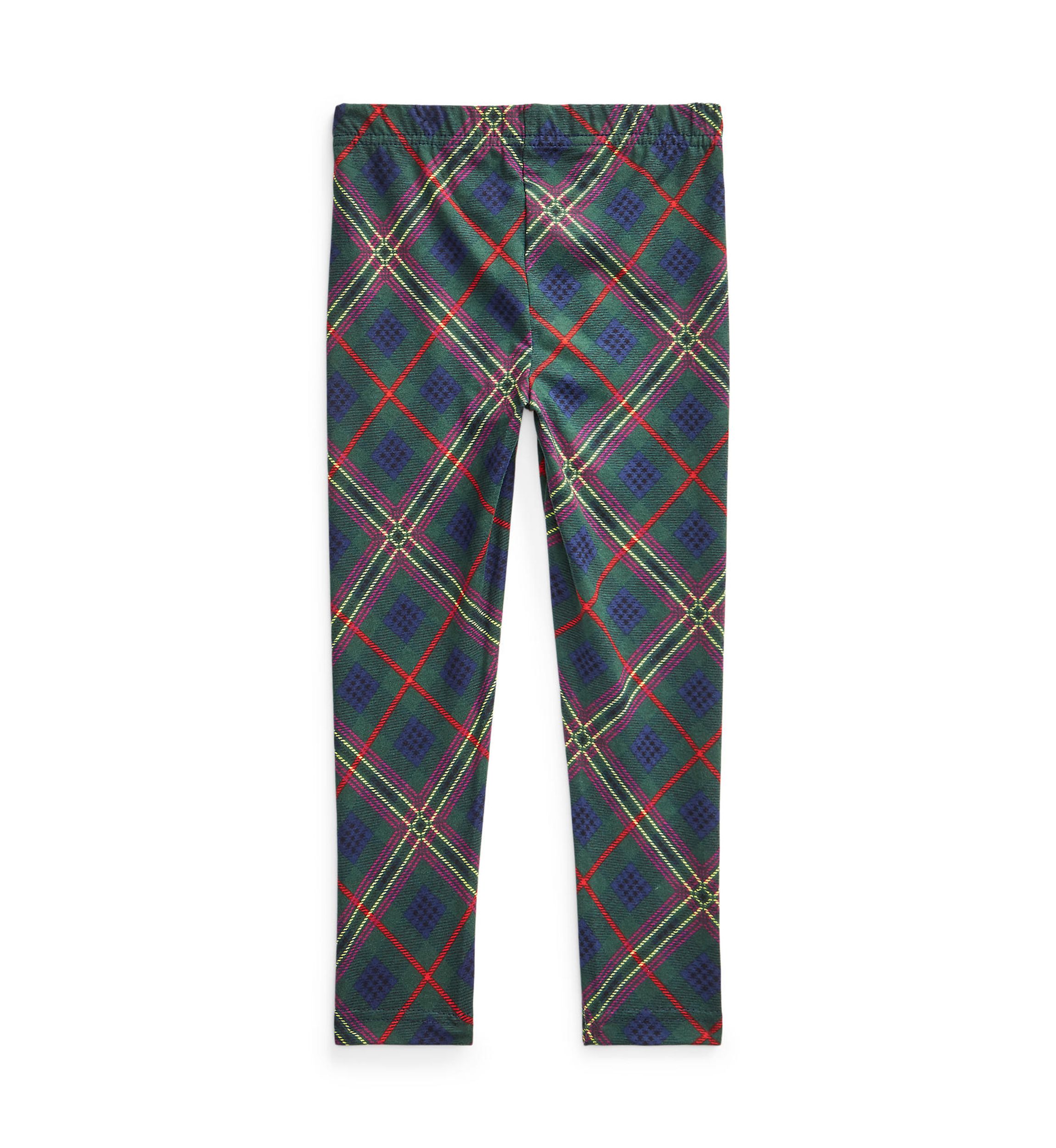 Toddler Girls Patchwork Plaid Stretch Jersey Leggings