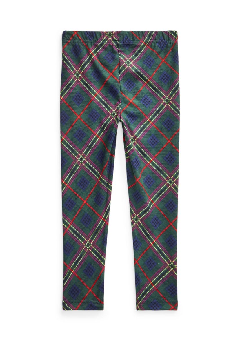 Toddler Girls Patchwork Plaid Stretch Jersey Leggings