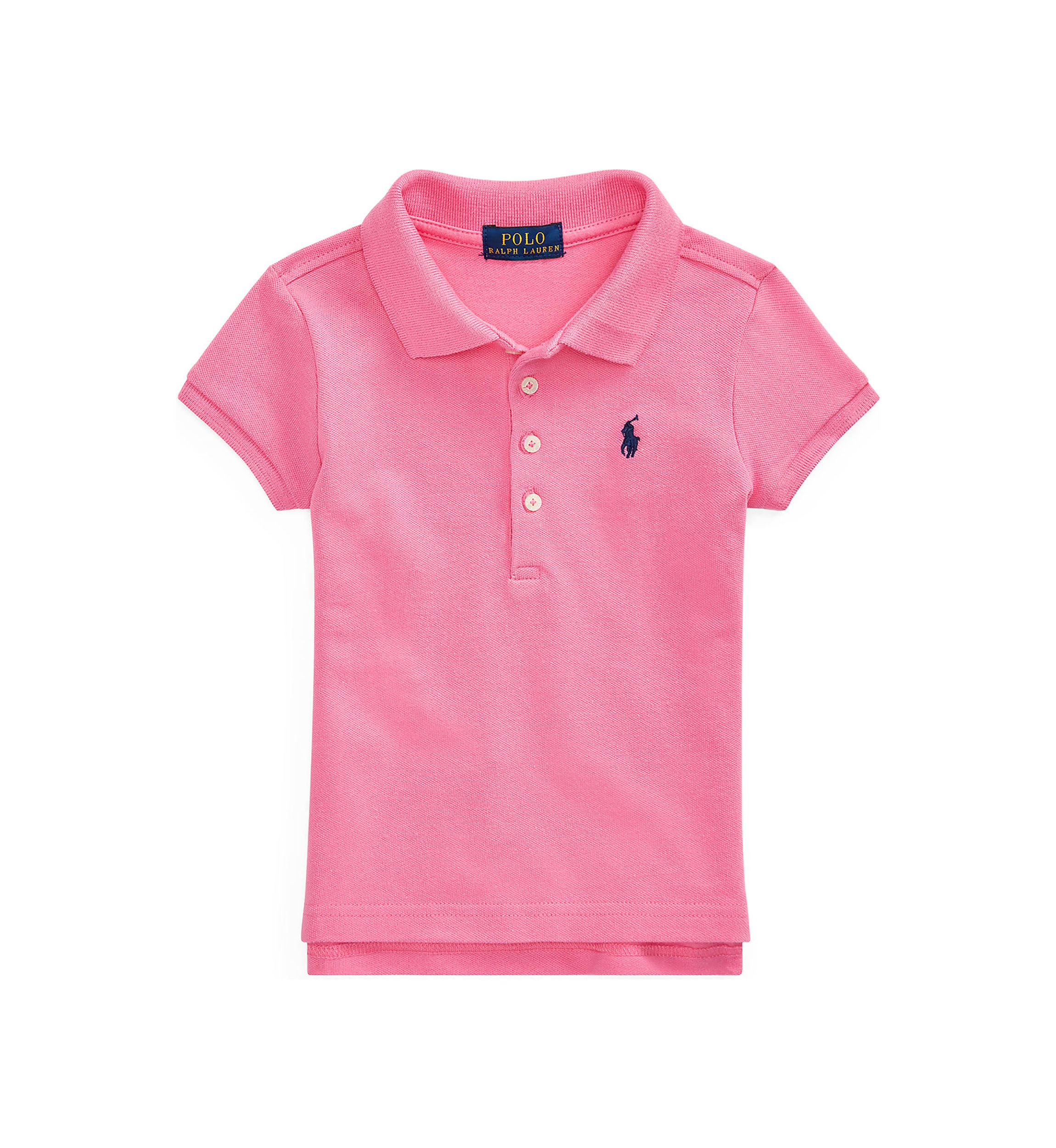 Girls 2-6x Stretch Cotton Mesh Polo Shirt