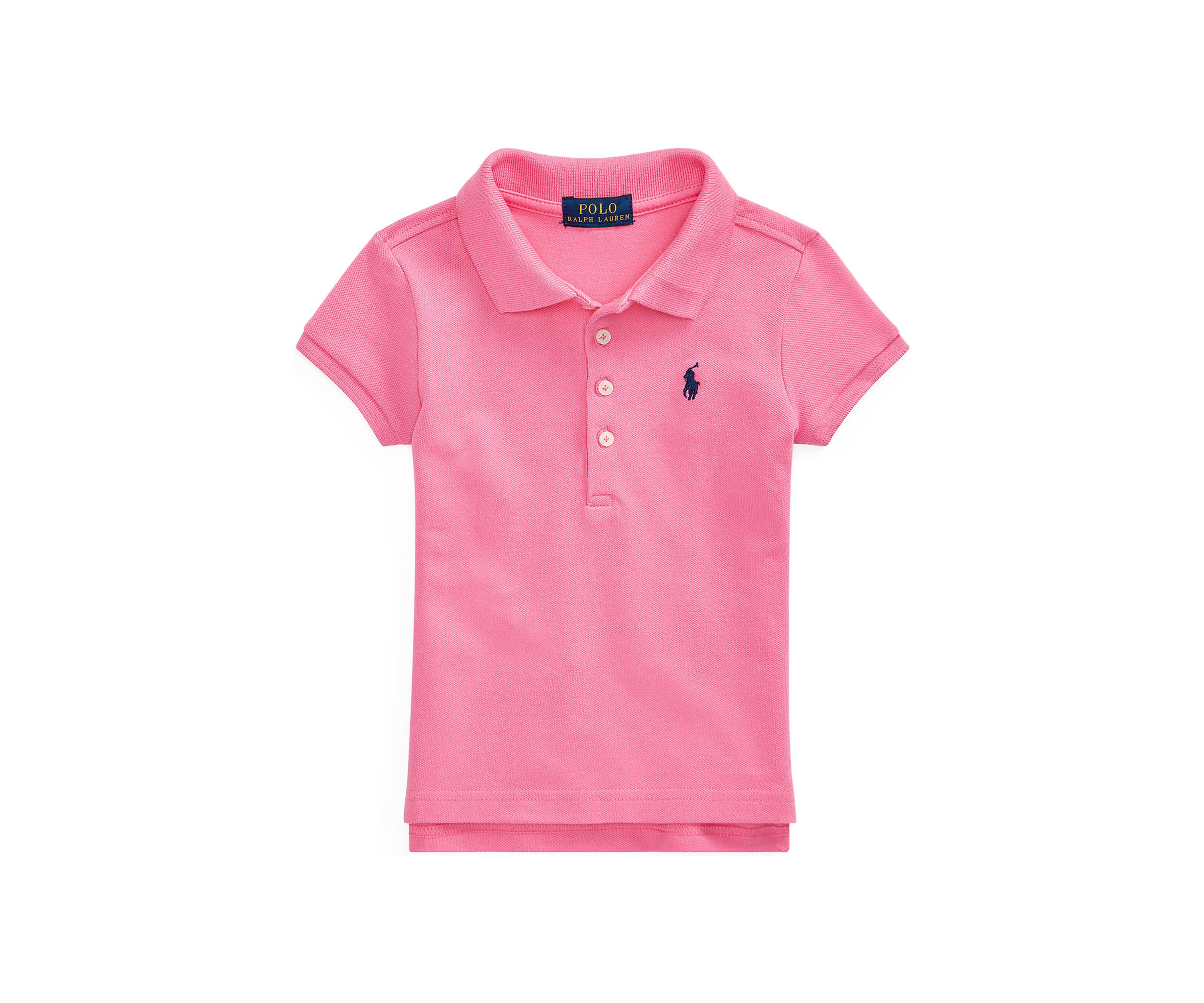 Girls 2-6x Stretch Cotton Mesh Polo Shirt