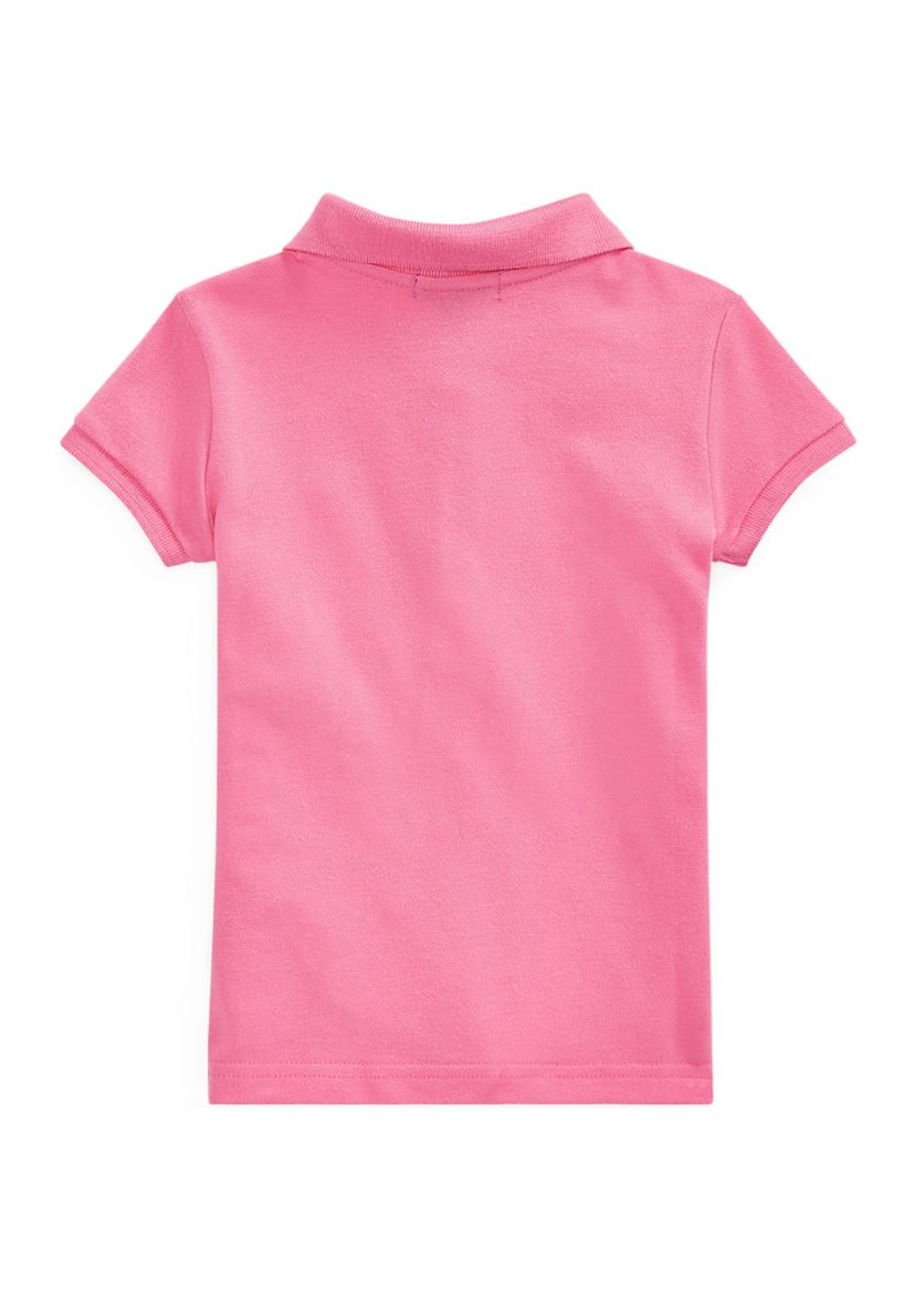 Girls 2-6x Stretch Cotton Mesh Polo Shirt
