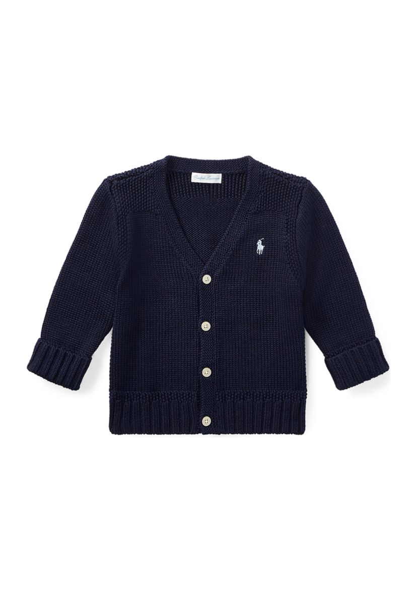 Baby Boys Cotton V-Neck Cardigan
