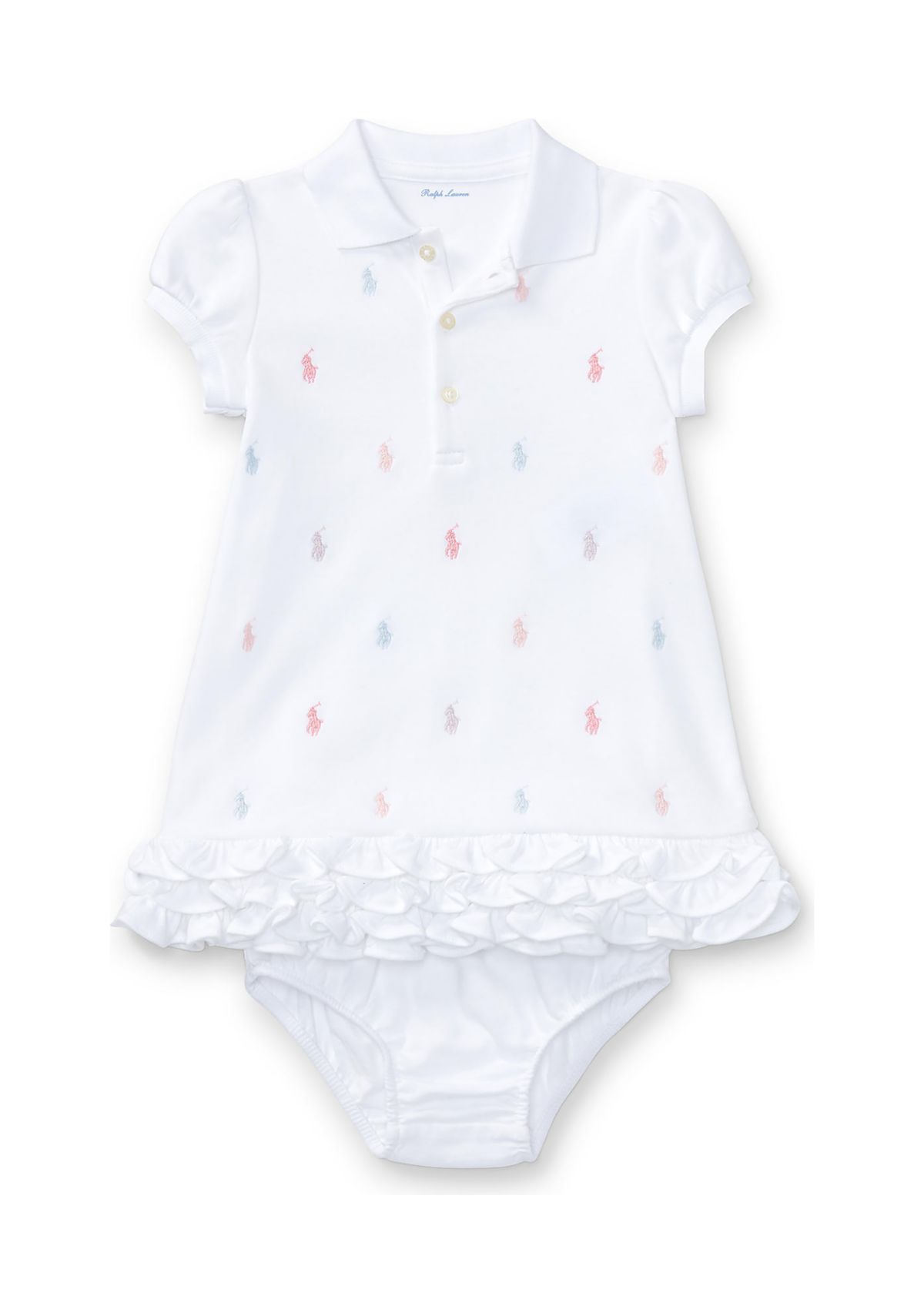 Baby Girls Ruffled Polo Dress & Bloomer