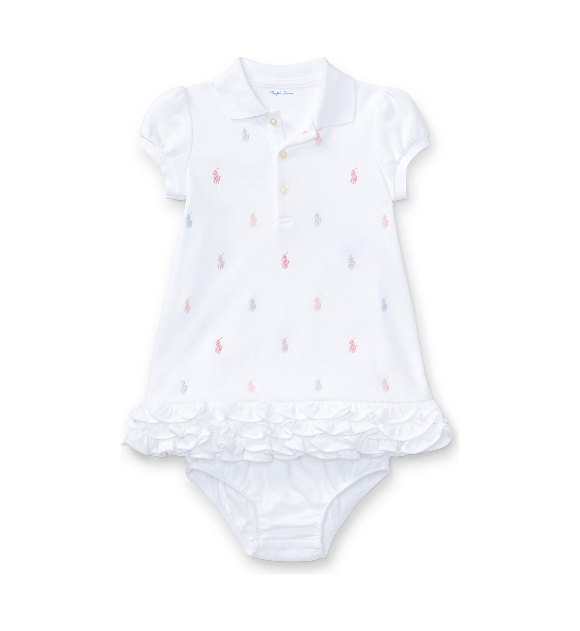 Baby Girls Ruffled Polo Dress & Bloomer