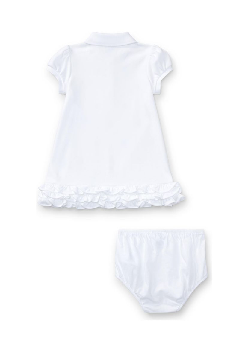 Baby Girls Ruffled Polo Dress & Bloomer