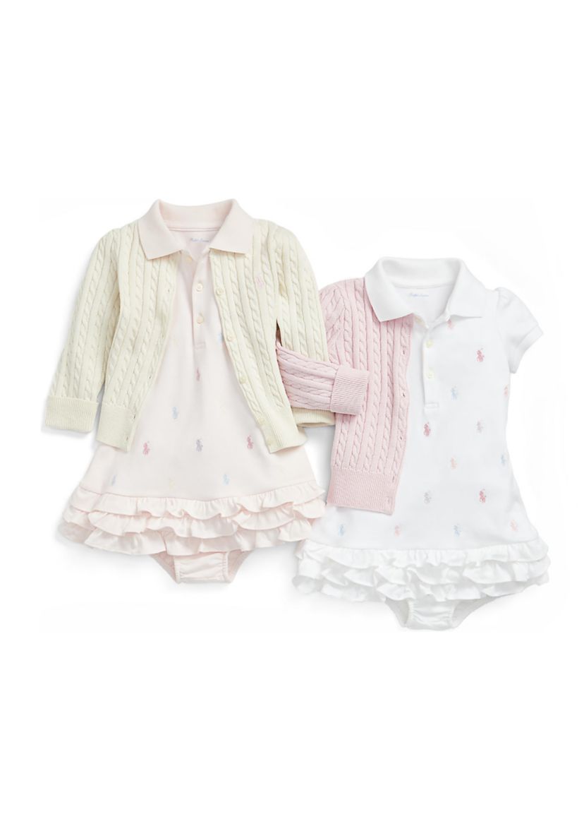 Baby Girls Ruffled Polo Dress & Bloomer
