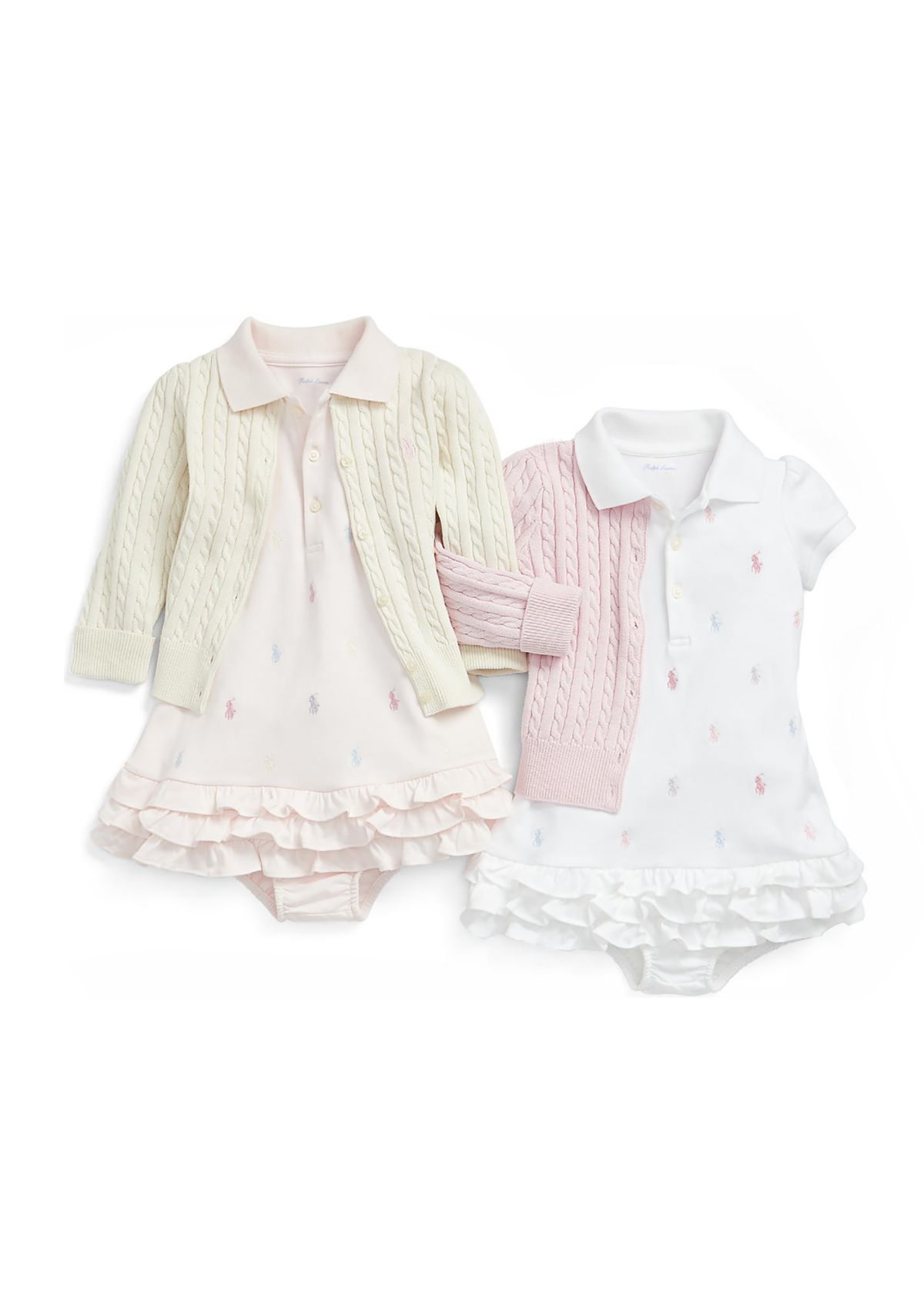 Baby Girls Ruffled Polo Dress & Bloomer