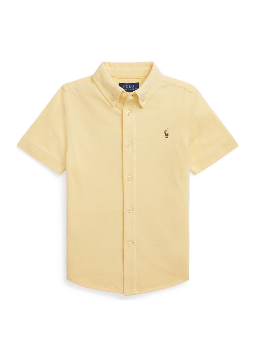 Toddler Boys Knit Oxford Short Sleeve Shirt