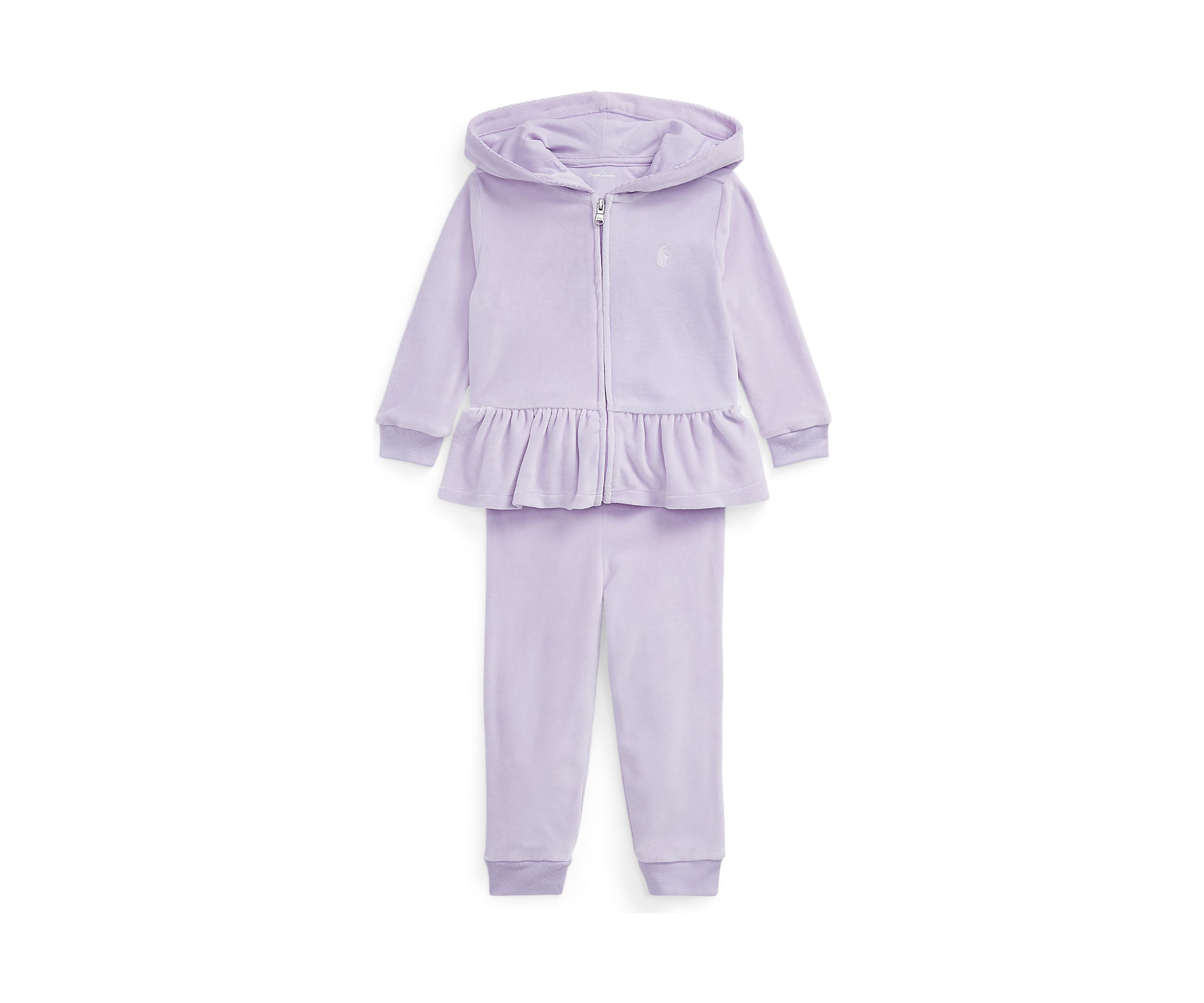 Baby Girls Velour Hoodie & Jogger Pants Set