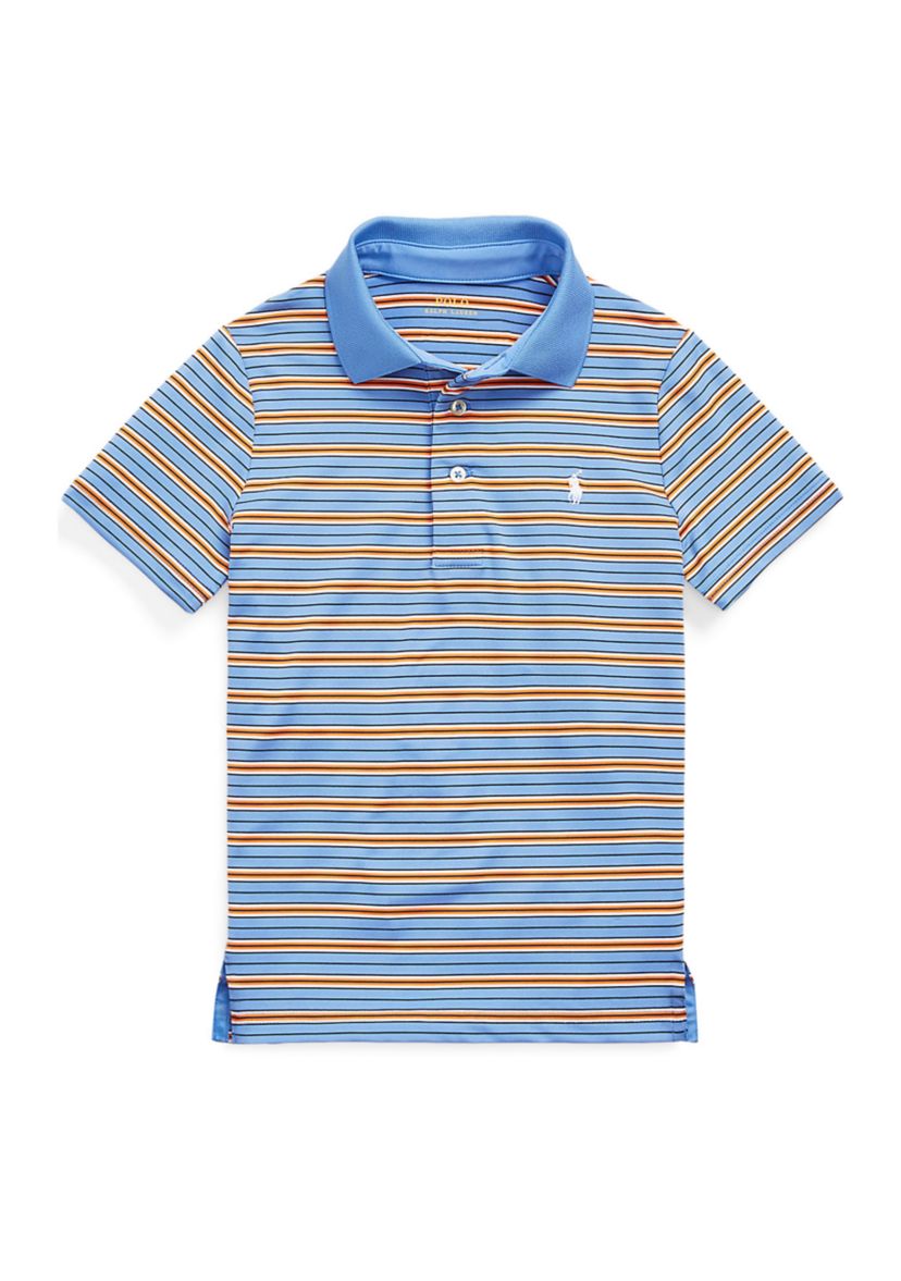 Toddler Boys Striped Performance Jersey Polo Shirt