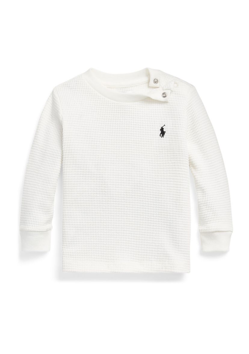 Baby Boys Waffle Knit Cotton Long Sleeve T-Shirt