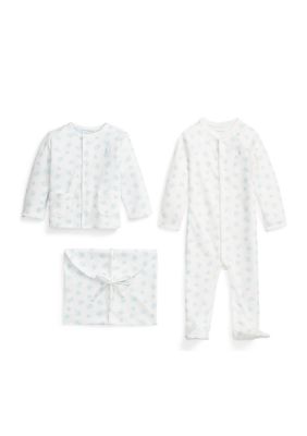 Ralph Lauren Childrenswear Baby Boys Organic Cotton 3 Piece Gift Set