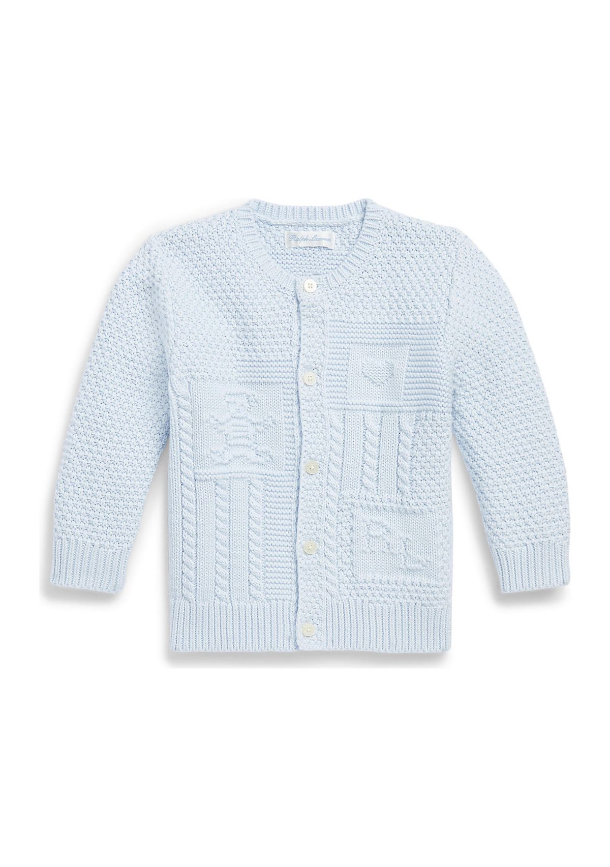 Baby Boys Contrast Knit Organic Cotton Cardigan