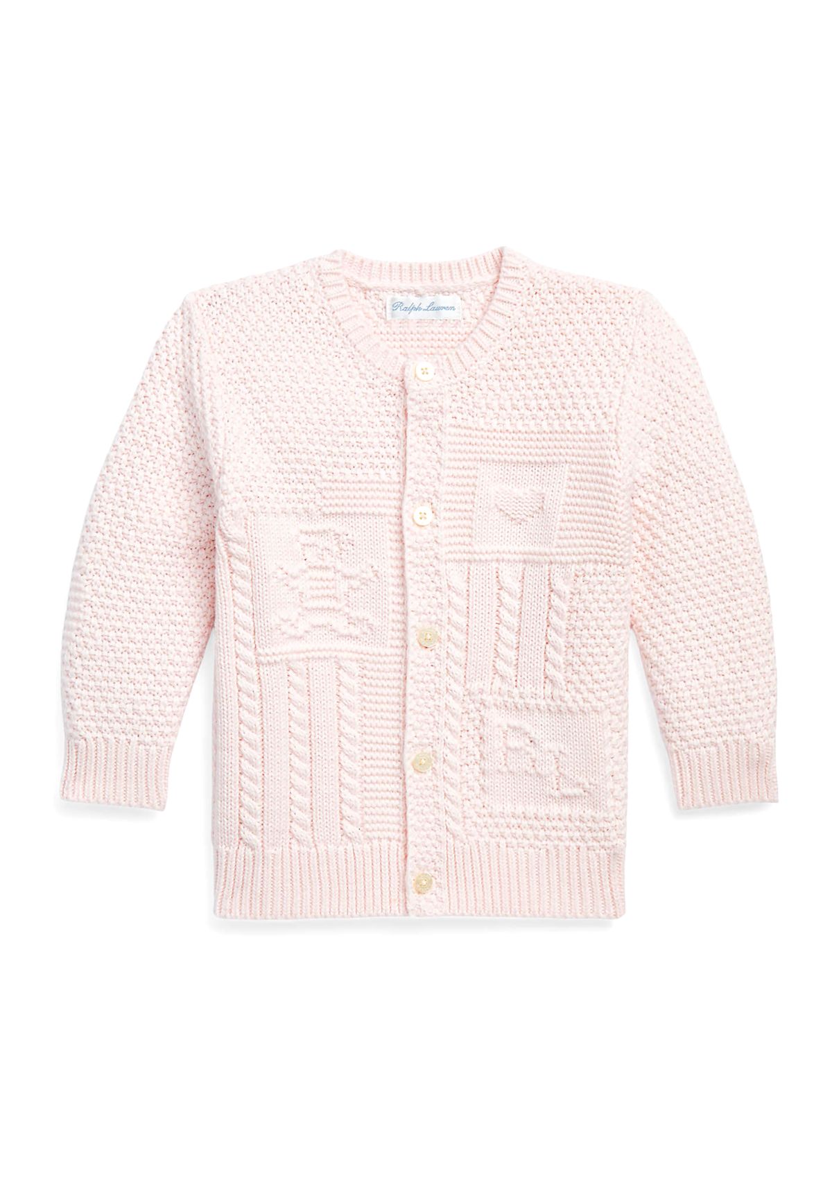 Baby Boys Contrast Knit Organic Cotton Cardigan