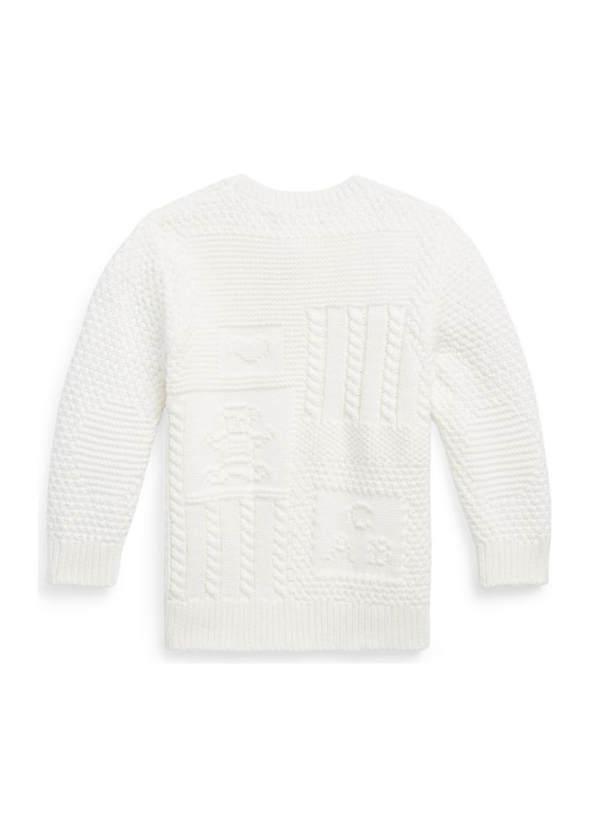 Baby Boys Contrast Knit Organic Cotton Cardigan