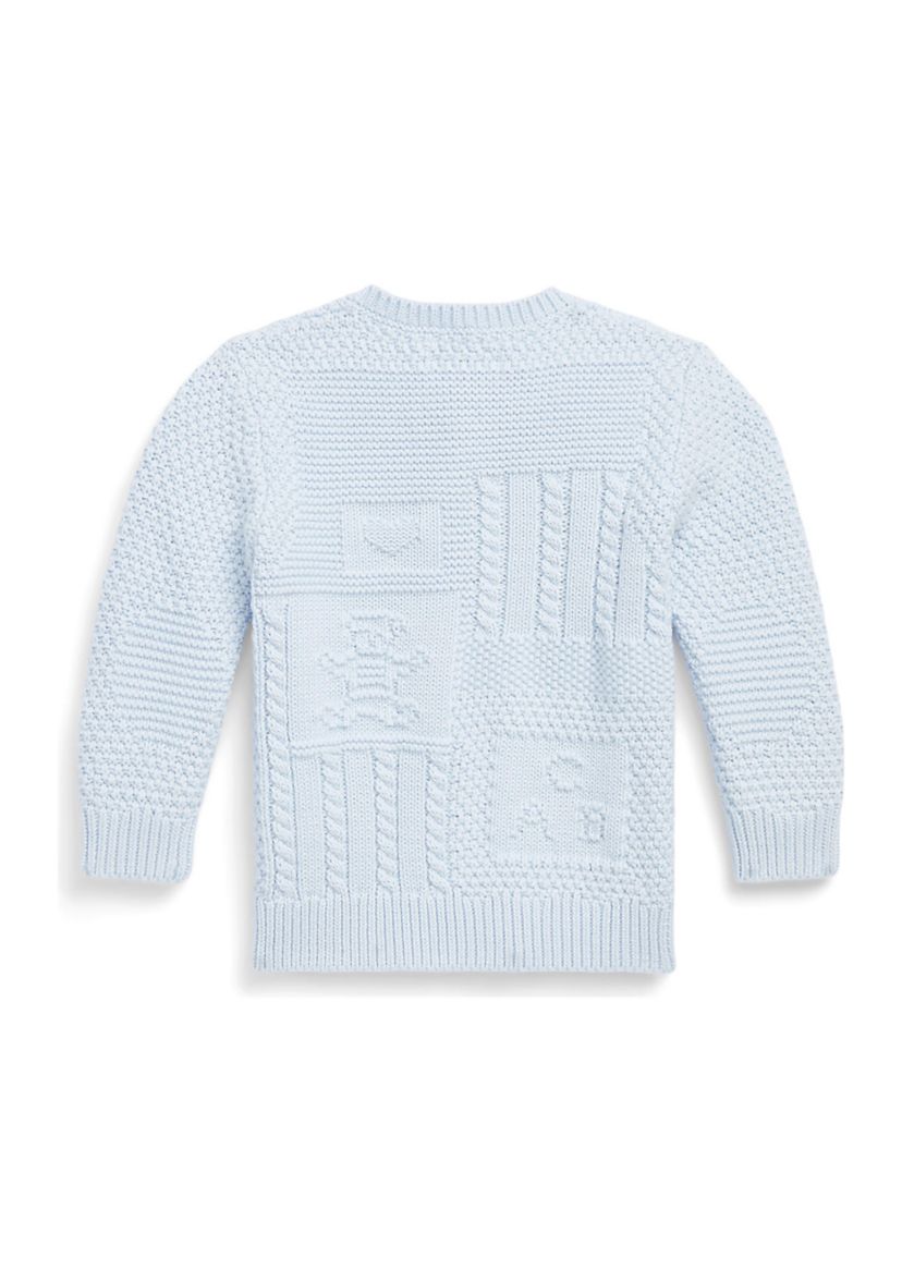 Baby Boys Contrast Knit Organic Cotton Cardigan