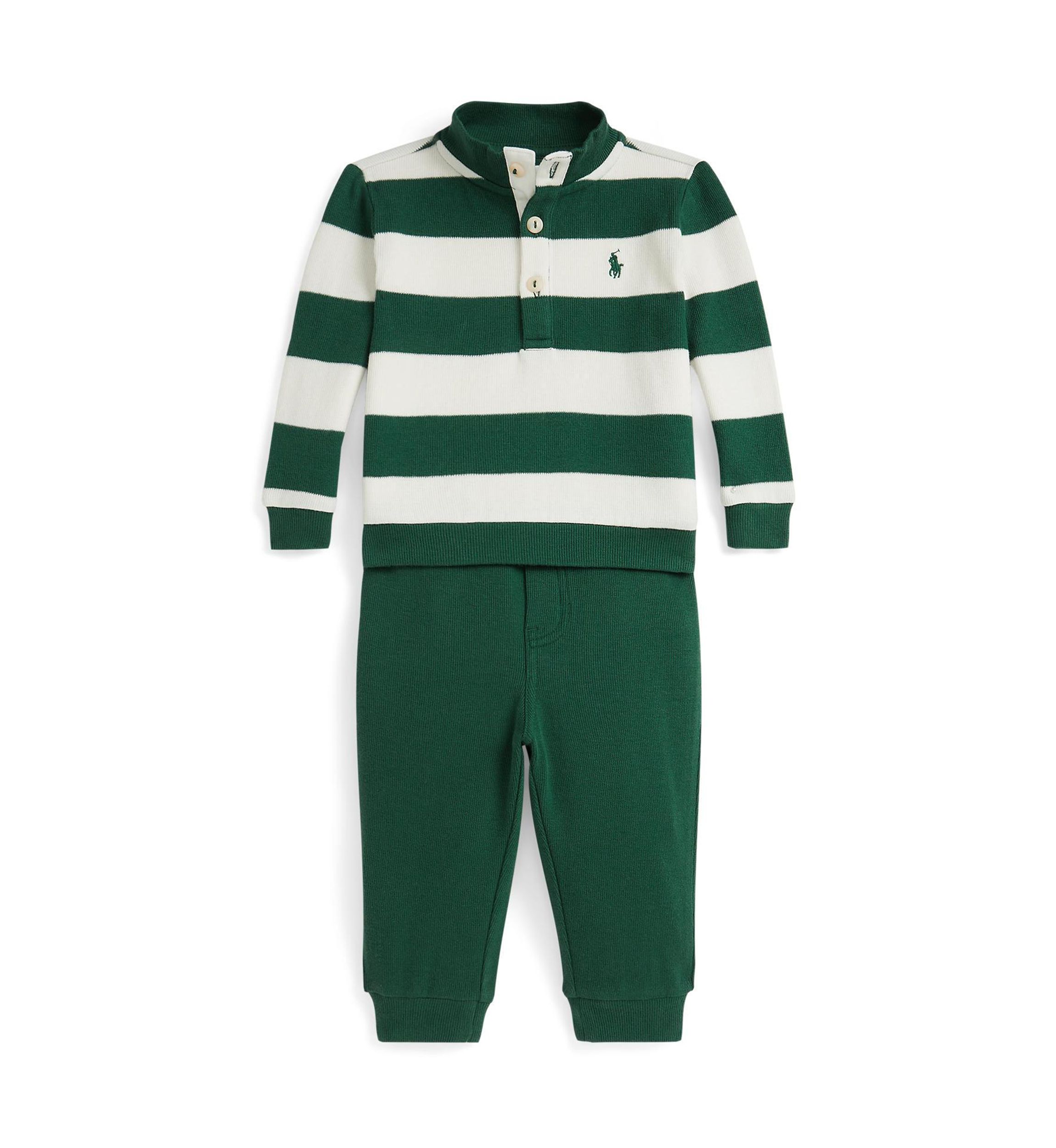 Baby Boys Striped Estate Rib Pullover & Pants Set