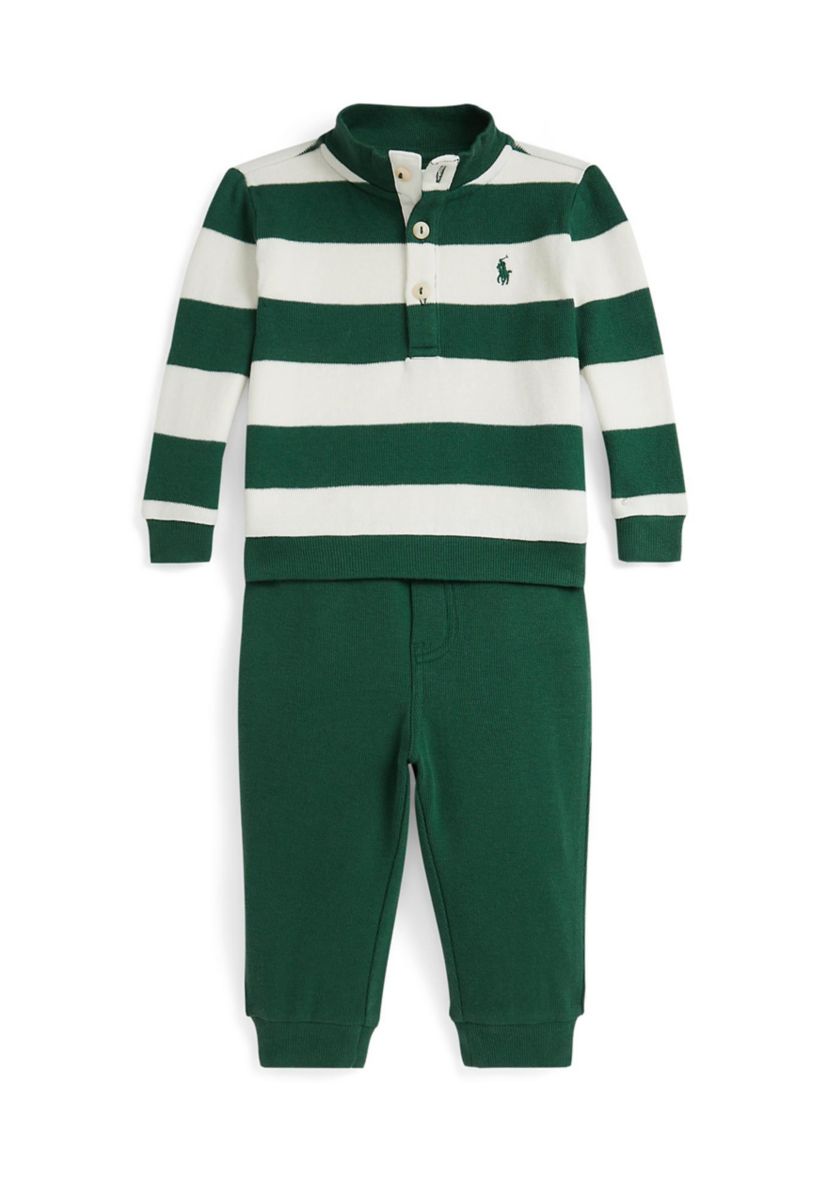 Baby Boys Striped Estate Rib Pullover & Pants Set