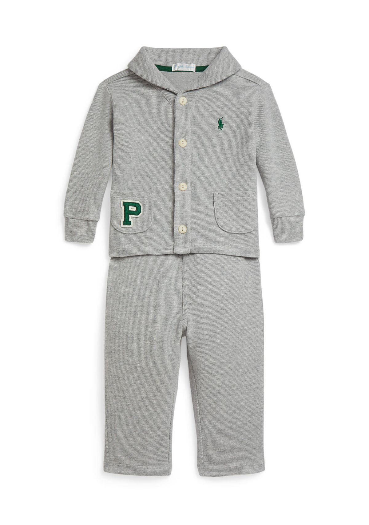 Baby Boys Estate Rib Letter Jacket & Pants Set