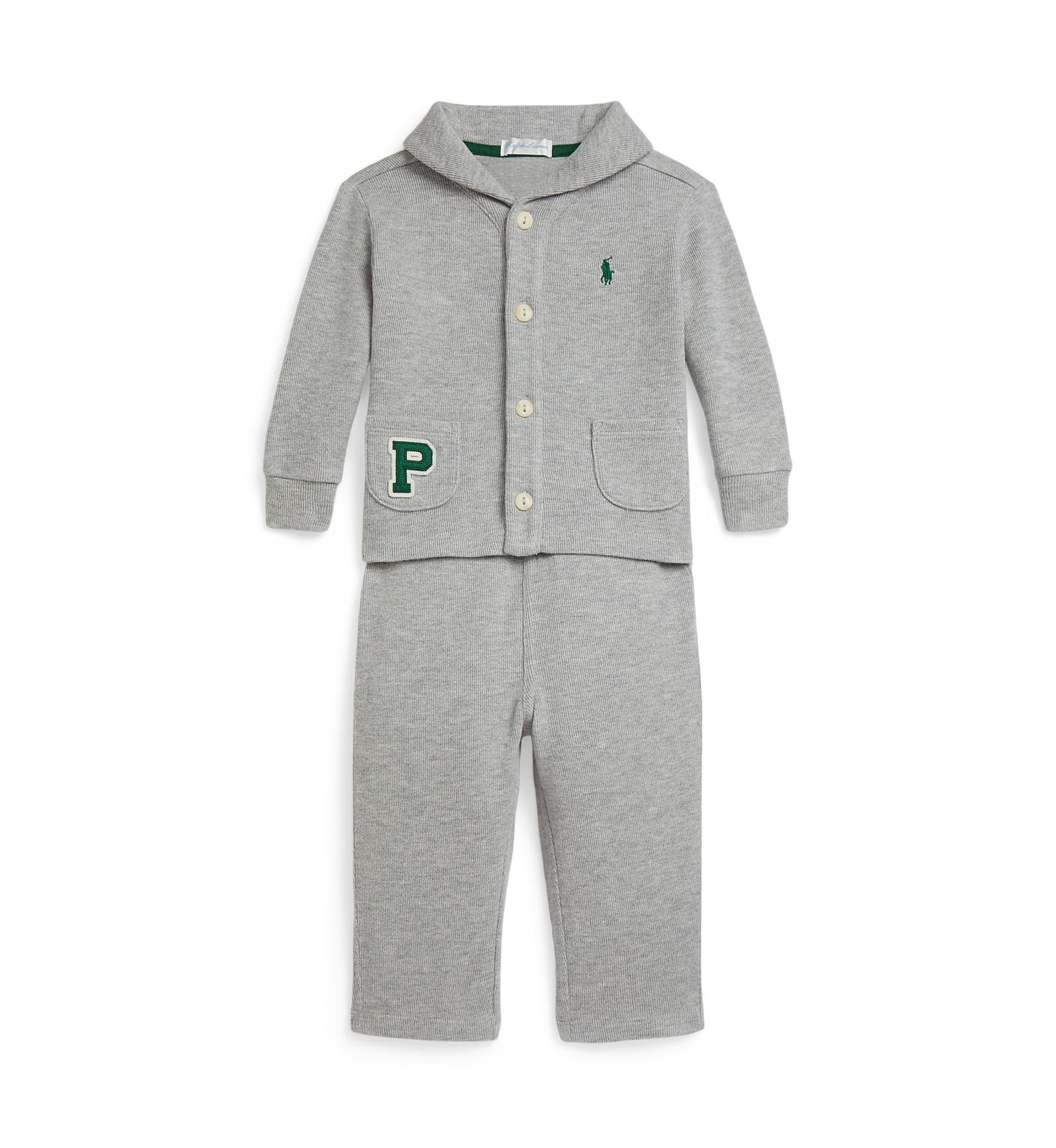 Baby Boys Estate Rib Letter Jacket & Pants Set
