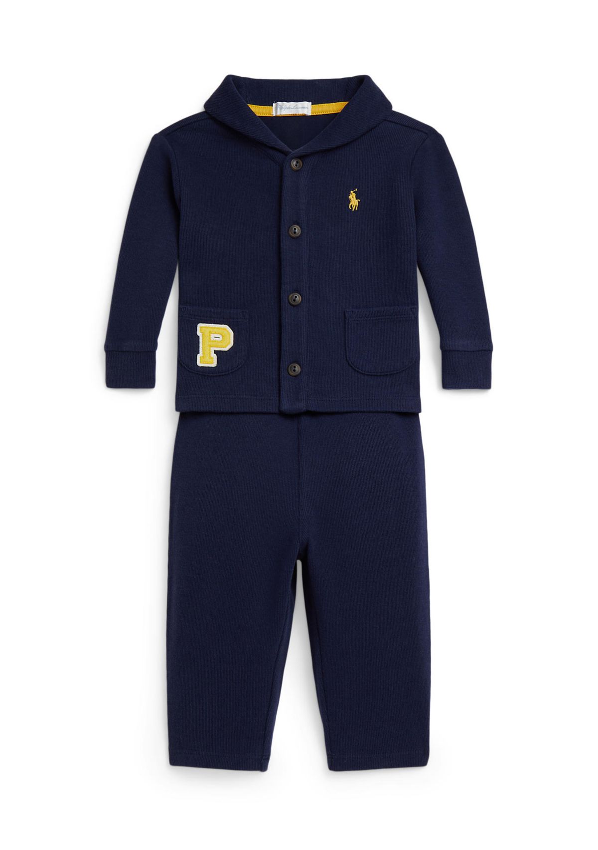 Baby Boys Estate Rib Letter Jacket & Pants Set