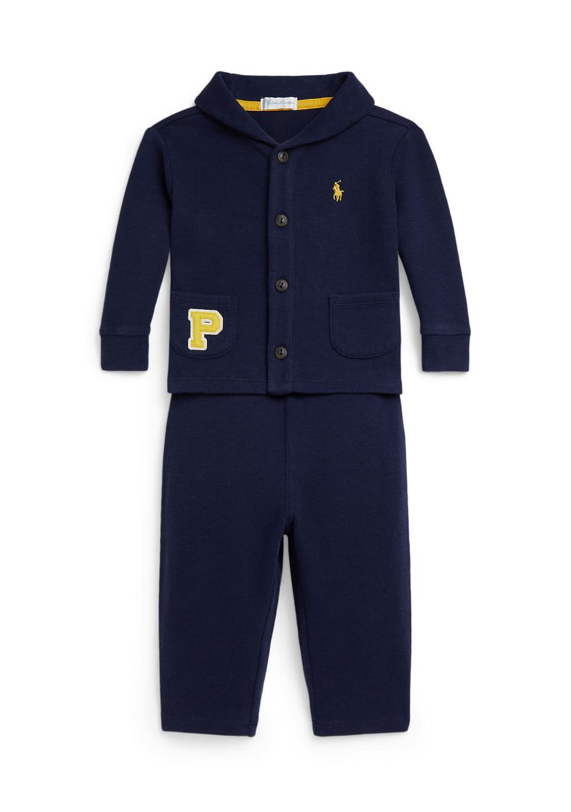 Baby Boys Estate Rib Letter Jacket & Pants Set